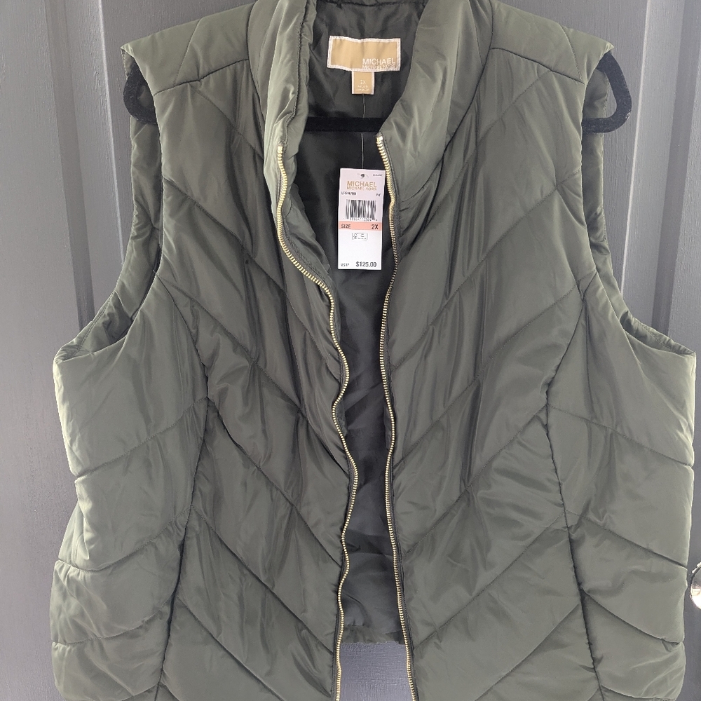 Michael Kors Green Quilted Vest